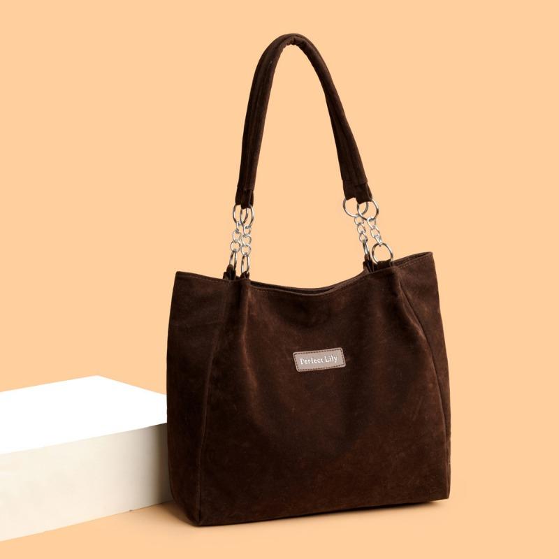 Zamszowa torba damska o dużej pojemności, nowa jesienno-zimowa, torba na ramię, retro, literacka i popularna torba tote