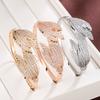 High-end Atmospheric Feather Leaf Women's Open Bracelet Fashionable Temperament Bracelet