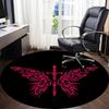 1PC Butterfly Sword Office Round Area Rug, Indoor Mat Suitable For Office, Under Office Chairs Bedroom Living Room Home Decor, Room DecoT1223064