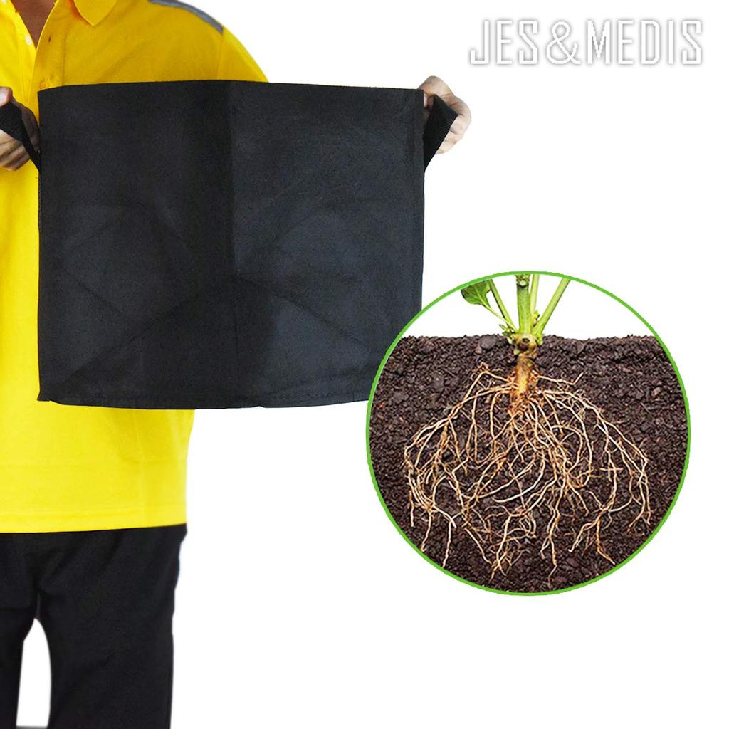 Set of 6 10-gallon Planters, Fabric Pots, Growing Bags, Felt/Non-woven Fabric Pots, Garden Planting Bags, Breathable, DIY, Horticulture, Plant Cultiva