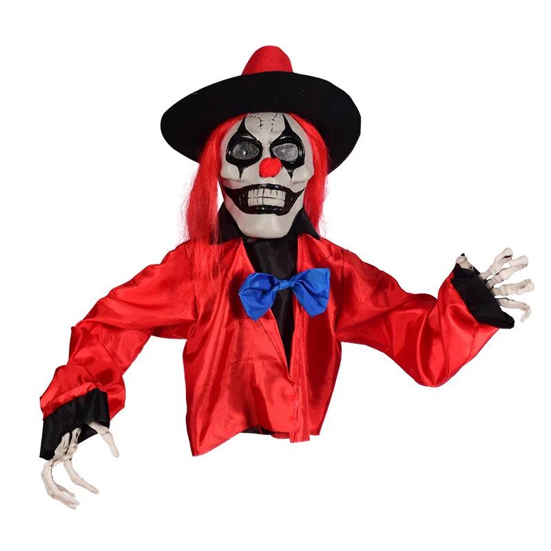 Creepy Clown Ghost Lawn Stake Yard with Light Up Eyes Scary Clown Halloween Decoration for Prop Haunted House Lawn Garden Decor