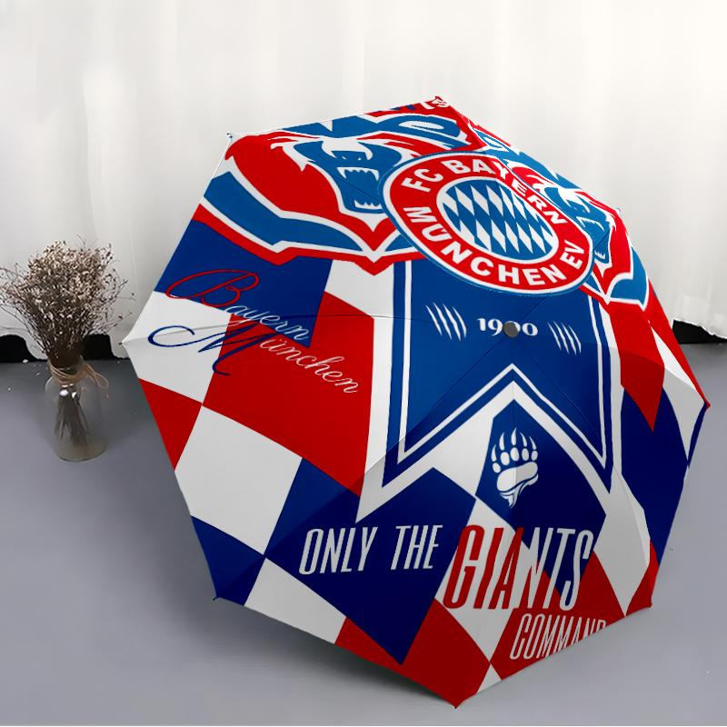 Printed FC Bayern München Logo Printed Folding Umbrella,Outdoor,Leisure,And Travel Umbrella,Durable Umbrella Fabric,Birthday And Holiday Gift