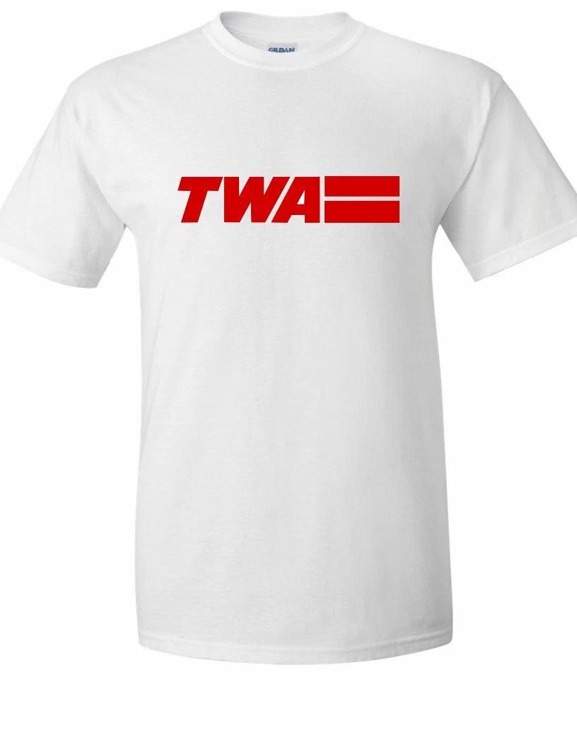 TWA Trans World Airlines Retro Logo Tee Shirt US Aviation White Cotton T-Shirt 4XL