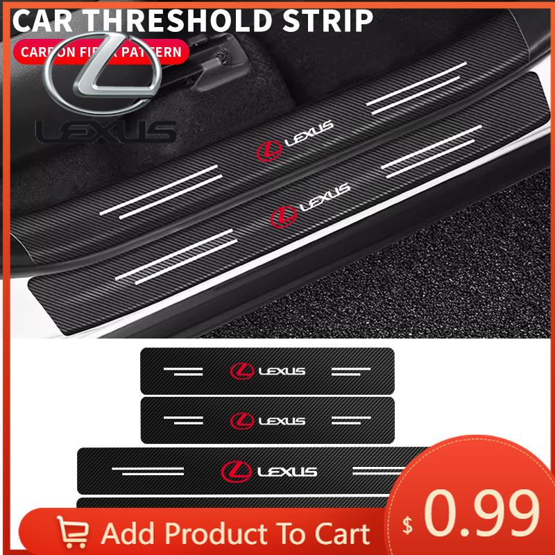 Interior Stickers 4Pcs Car Accessories Door Sill Scuff Plate Decor Carbon Fiber Stickers For Lexus EX300H RX450H IS300H ES300H N