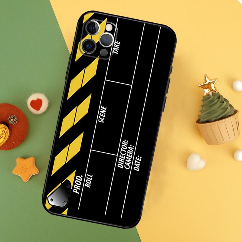 Clapper Board Phone Case For iPhone 17 16 14 13 12 11 15 Pro Max 12 13 Mini 16E 17 Air Shockproof Cover