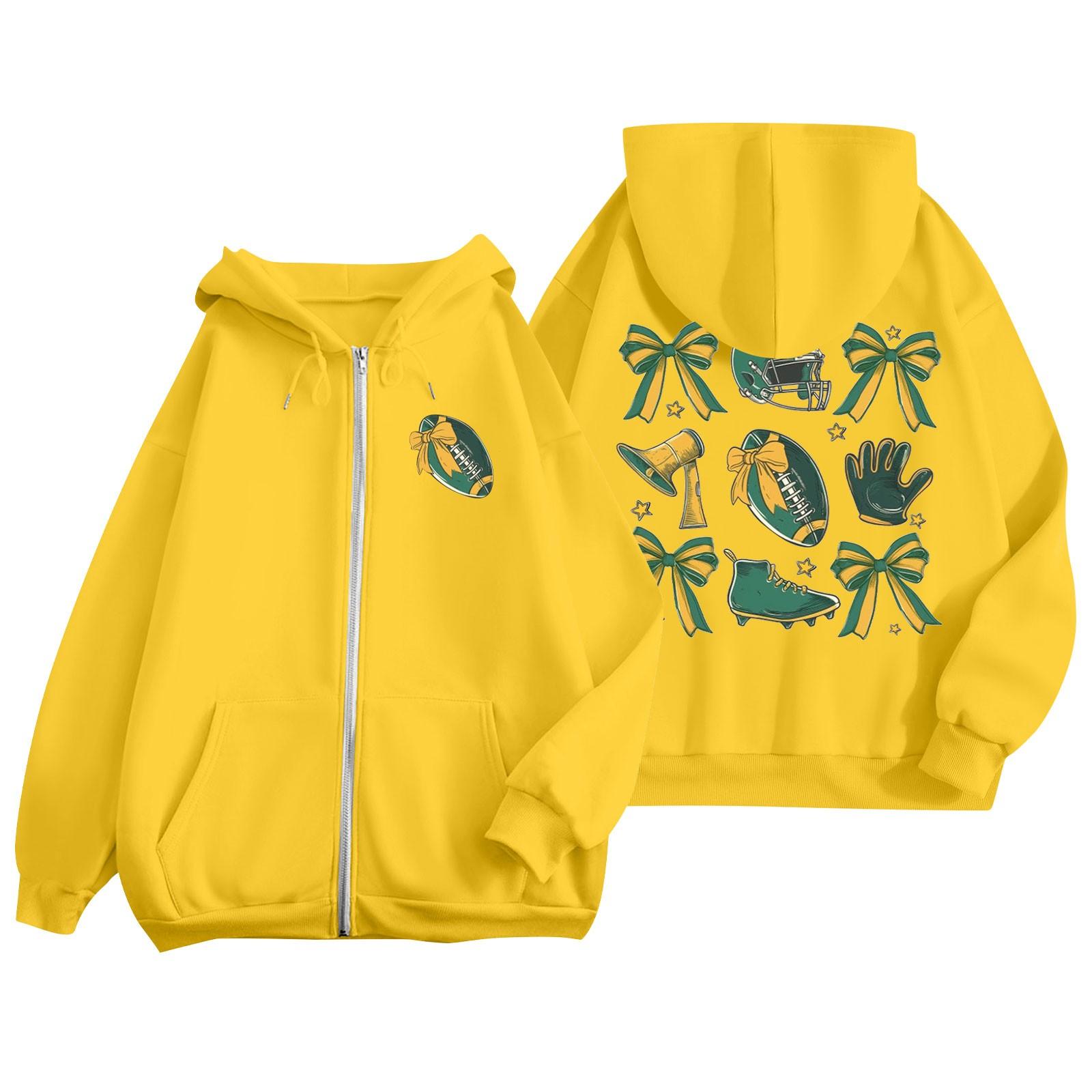 

Женская однотонная толстовка с длинным рукавом на молнии, повседневная, удобная, свободная, легкая женская толстовка XL жёлтый