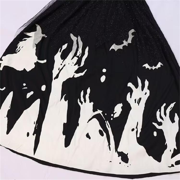 Girls Glow In The Dark Skeleton Ghosty Witch Costume Cosplay Halloween Costume Ghostly Skeleton Dress Witch Hat Gift