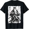 Samurai Cat Harajuku Y2K Streetwear Vintage Manga Anime Cat T-Shirt