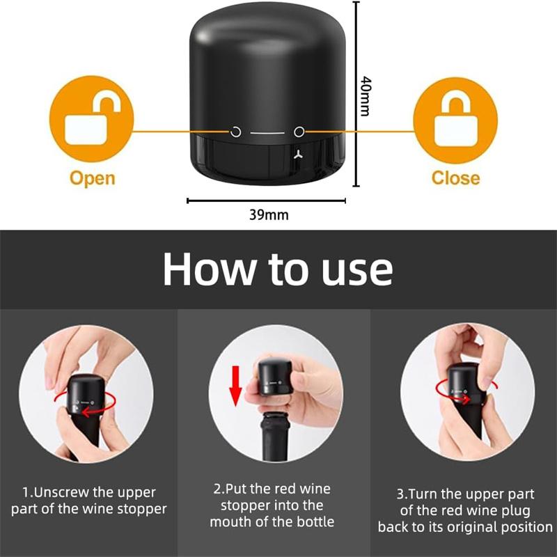Wine Bottle Stopper Reusable Vacuum Seal Red Wine Champagne Cork Wine Cork Tool Leak-Proof Storage