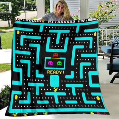 Koc do gier gry Retro koc flanelowy Super miękkie koce z polaru do sypialni kanapa Sofa koc pod telewizor koc dla graczy