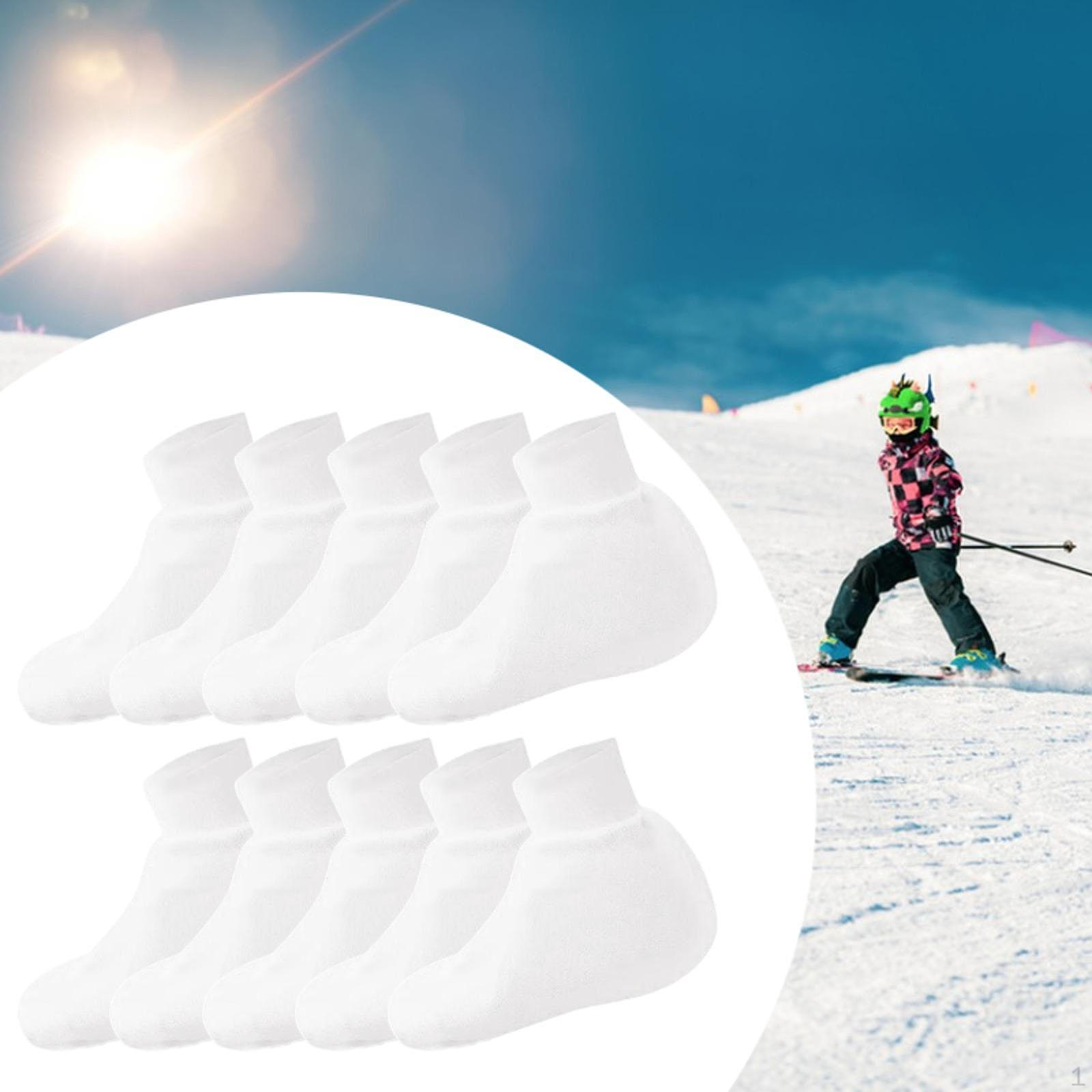 

5 Pairs Disposable Ski Foot Covers Protectors for Winter Sports Travel Boys білий