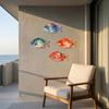 4 Pièces Décoration Murale Poisson en Bois, Art Aquarelle Animal Marin avec 4 Styles Vibrants, Ornement Maison Effet Peint à la Main pour Murs