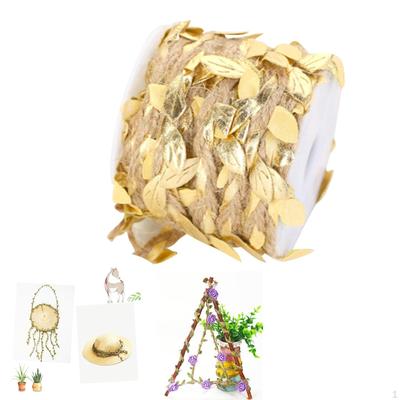 Ribbon Foliage with Green Leaves Artificial Jute Twine for Rattan Gift Party Wreaths Garden
