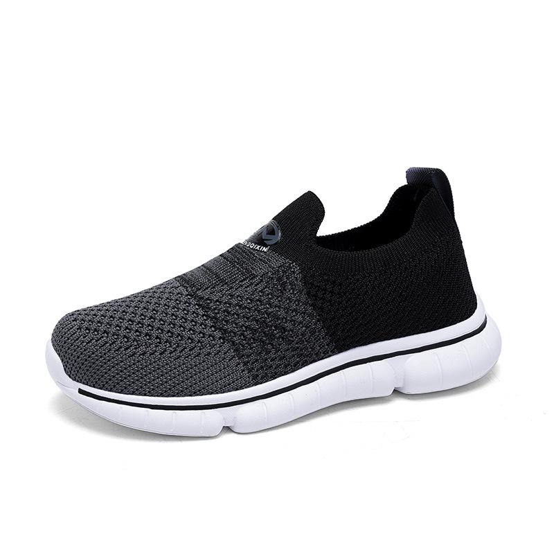 

Kids Summer Flyknit Breathable Slip-On Sports Shoes 30 чорний/сірий колір