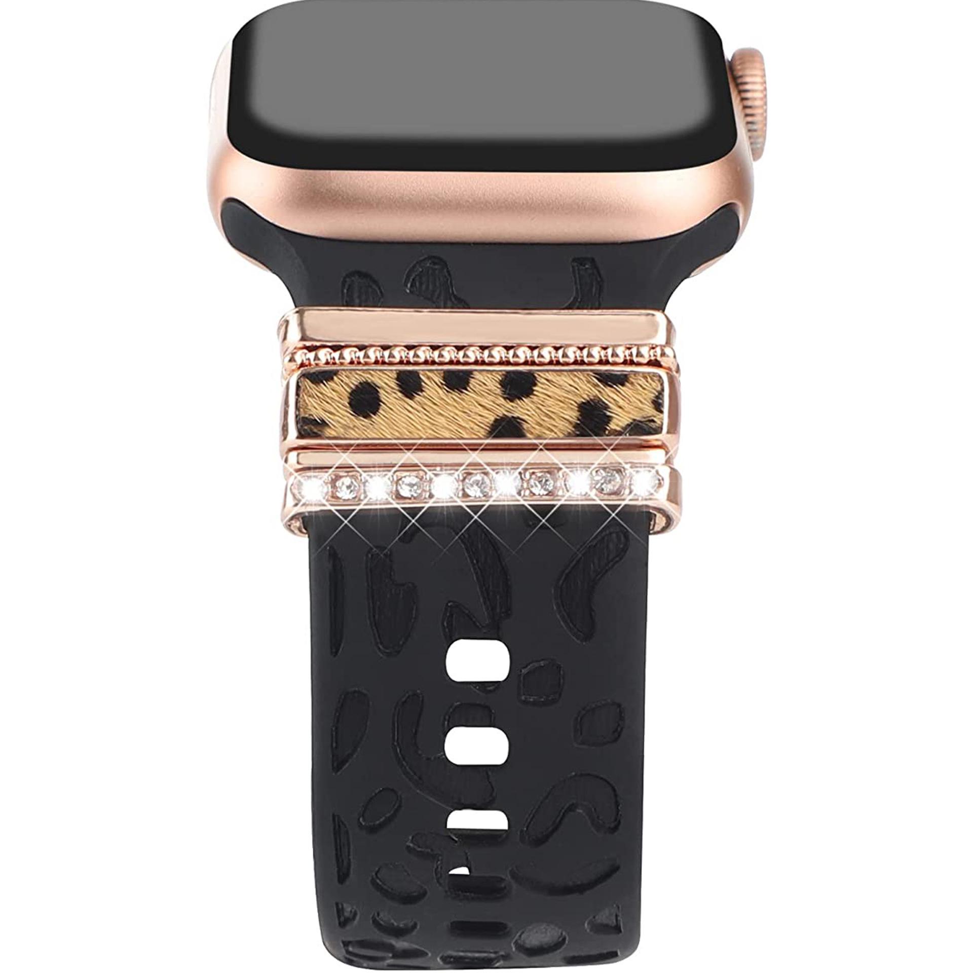 

Trendy Silicone Strap for Apple Watch 8 & Samsung - Hot Accessory with Rings/Studs