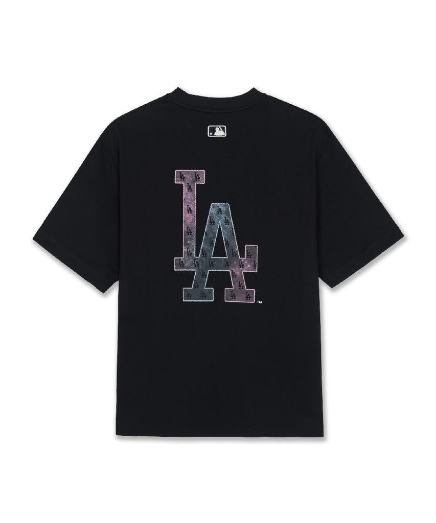 Emelbi Monogram Gradient Big Lux Semi-Oversized Short Sleeve T-Shirt La (Black)