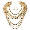 Beaded Exaggerated Gold Necklace With Multilayers For Women Fashion Accessory