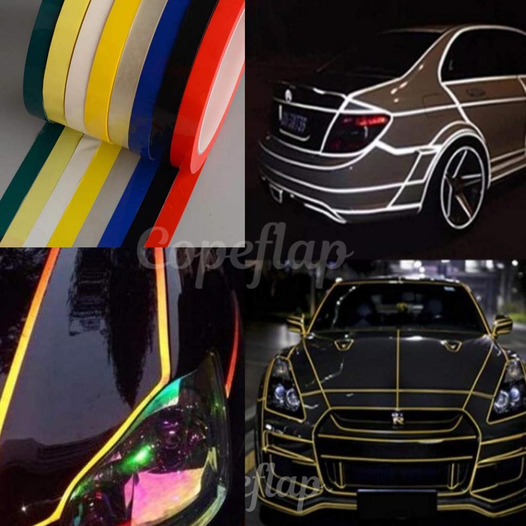 Copeflap Line Tape, 0.4 Inch (10 Mm), Waterproof Tape, Multi-functional Tape, Seal, Car, Motorcycle, White, Black, Red, Yellow (Blue)