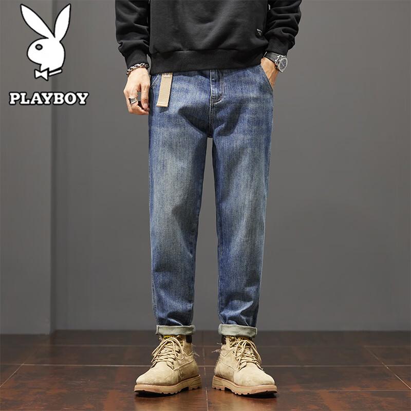 PLAYBOY Men's Retro Straight-Leg Casual Jeans