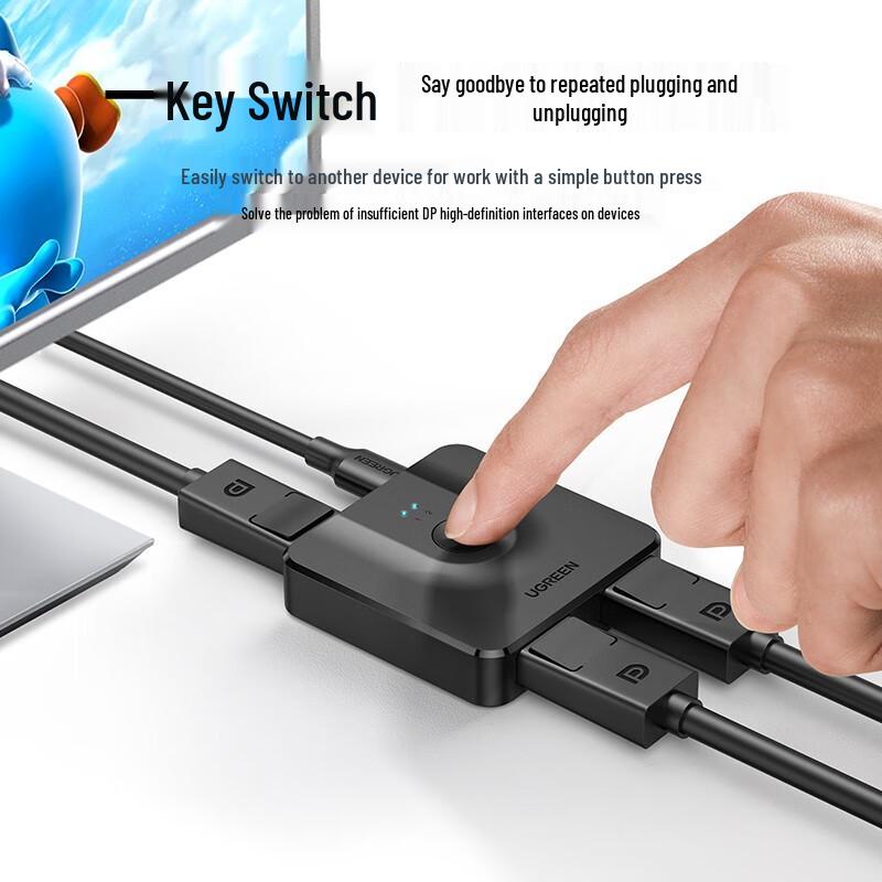 Ugreen 4K 144Hz Bi-directional DisplayPort Switcher 2 In 1 Out