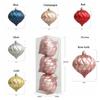 Fashion Fine Texture Christmas Ball Pendant Shiny Plastic Christmas Balls Ornament DIY Painted Thread Ball Home Decor