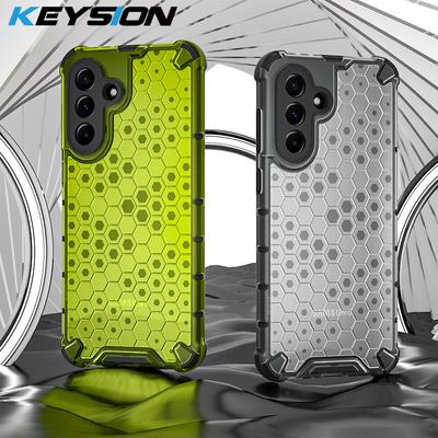 KEYSION Stoßfestes Panzergehäuse für Samsung A56 5G A36 A26 A16 Silikon + PC Transparente Waben-Telefonabdeckung für Galaxy A16 A56 5G