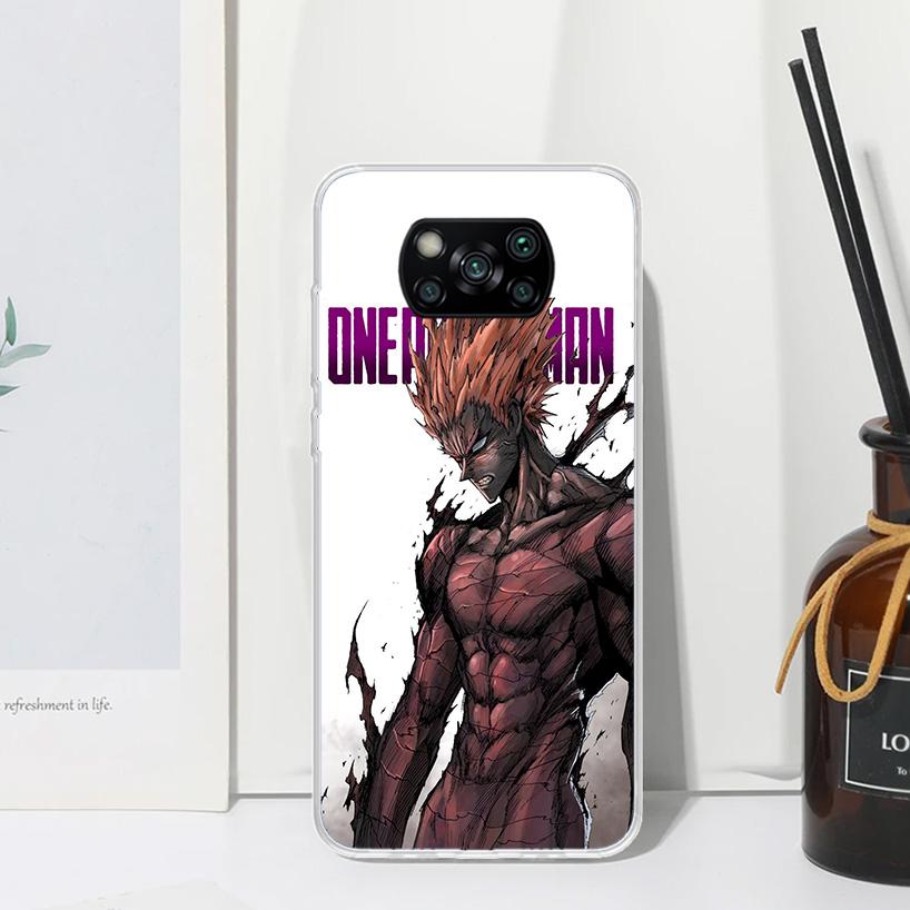 One P-Punch-Man Garou Phone Case For Xiaomi Poco X7 X6 X5 M7 M8 Pro F7 Ultra Redmi 15C 15 13C 13 12C 12 10 10C 10A Art Fundas Po