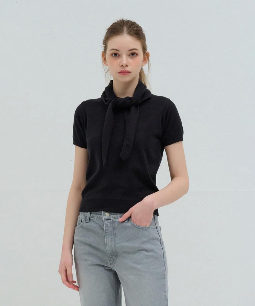 Kamino Summer Scarf Wrap Knit Black