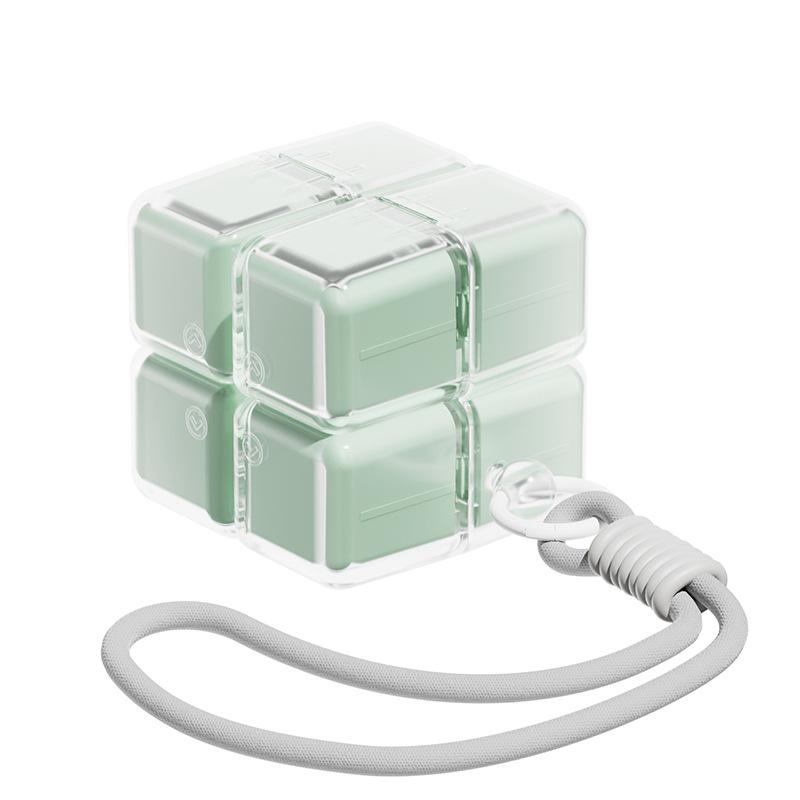 Magic Cube Pill Box With Lanyard Portable Pill Box Medicine Packaging Box Suitable For Pocket Travel Vitamin Tablet Storage Box