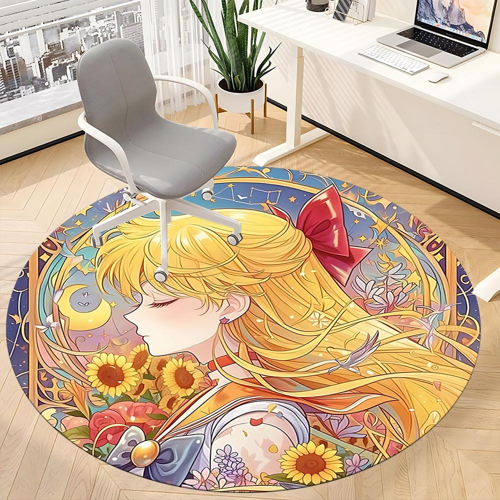 1pc Sailor Moon Chair Carpet for Office Non-Slip,Machine Washable Rug for Office, Room - Holiday Decor - Machine Made yy251017299