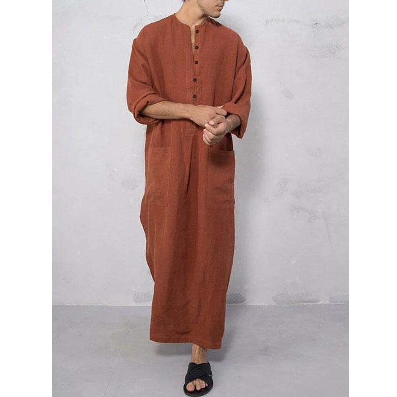 

Мужская одежда, мужской свободный халат в Саудовской Аравии с длинными рукавами, мусульманское платье в Рамадан, средняя исламская одежда