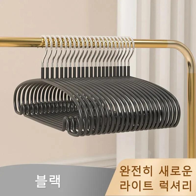 10pcs Hangers for Clothes Metal Non-slip Hanger Anti-slip Clothes Coat Racks Adult Hanger Space-saving Wardrobe Organization