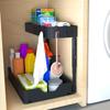 Adjustable Height Under Sink Organizers and Storage, Pull Out Cabinet Organizer 2 Tier Slide Out Shelf Under Cabinet Storage, Under Sink Organize