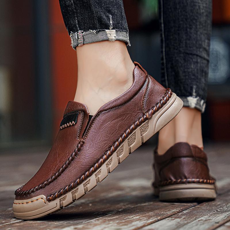 Pantofi Casual Bărbați Mocasini din Piele Lucrați Manual Pantofi Confortabili pentru Bărbați Piele Split de Calitate Mocasini Plați Pantofi Sport pentru Bărbați