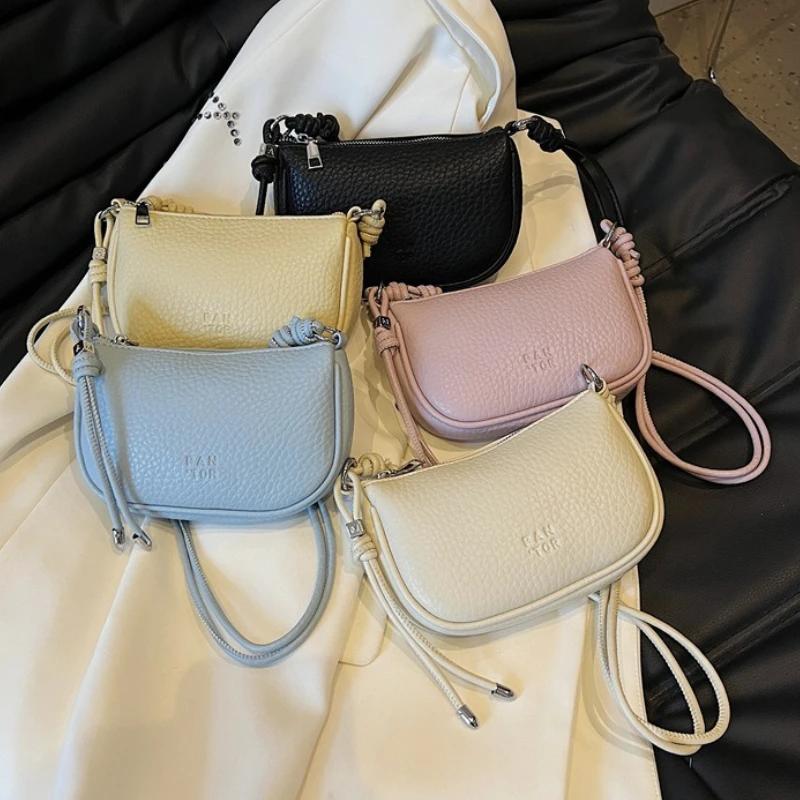 Women Fashionable Solid Color Crossbody Bag Exquisite Design Daily Commuting Casual Handbag
