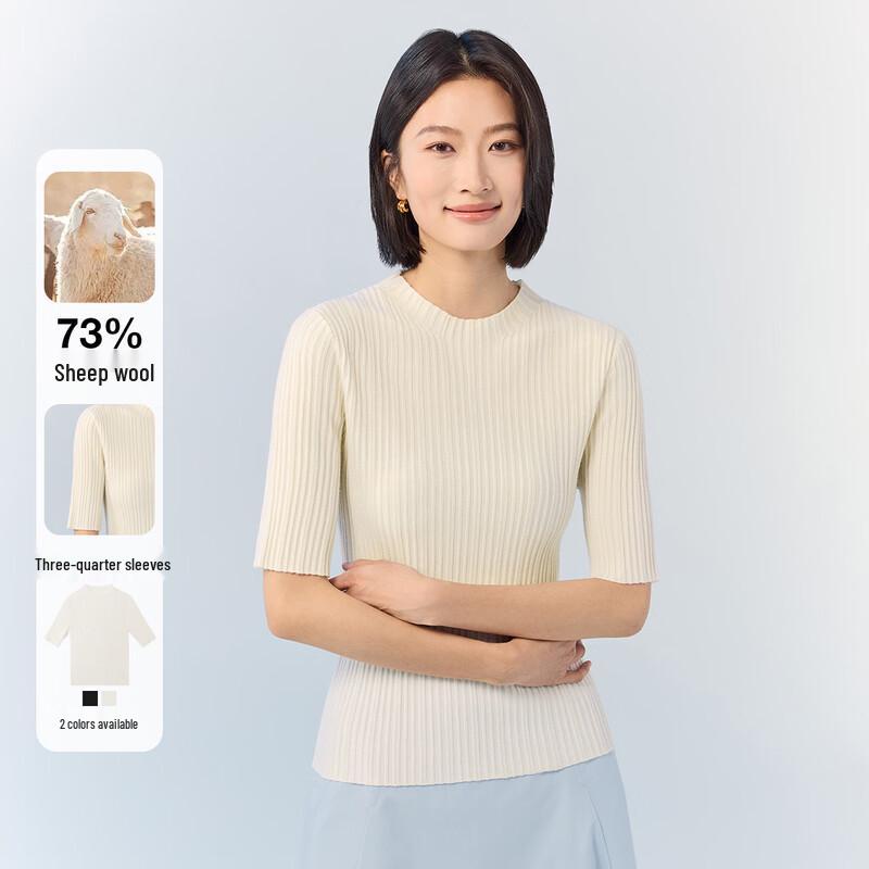 Northern Deer Silk Wool Blend Knit Sweater M