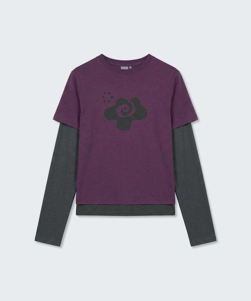 MUSINSA STANDARD WOMAN [Ohesio Collaboration] Layered Long Sleeve T-Shirt [Plum]