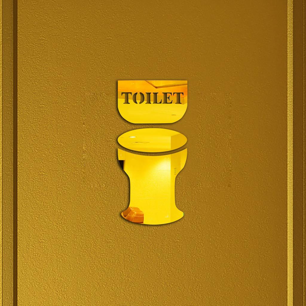 Creative Acrylic Toilet Wall Sticker Sign DIY 3d Wall Sticker Toilet Sign