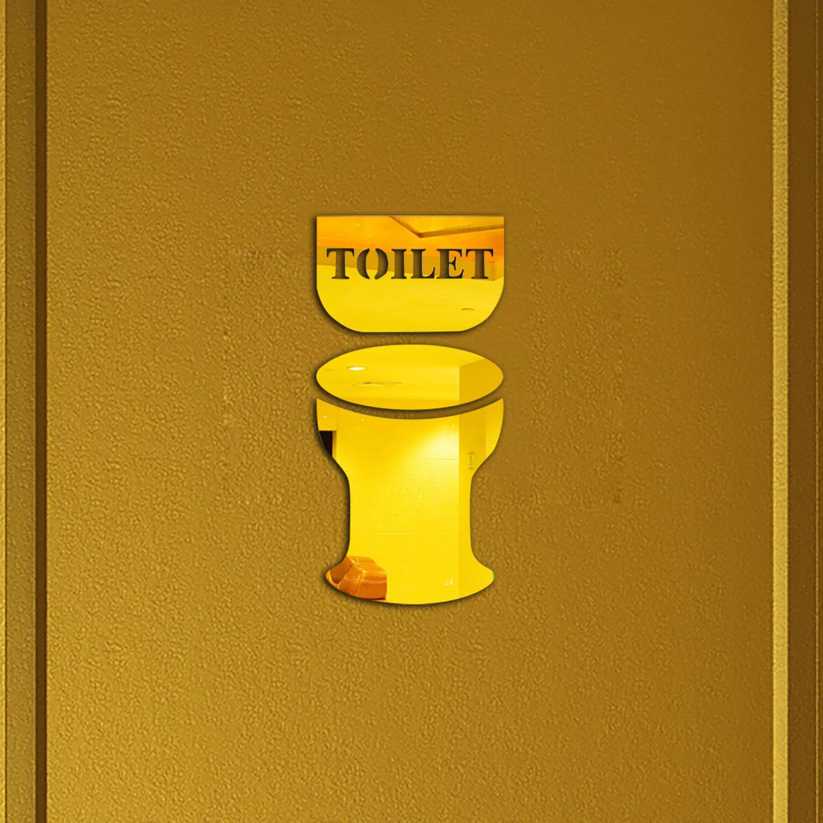 

Креативный акриловый стикер на стену для унитаза, знак «сделай сам», 3d стикер на стену, знак для туалета золотой