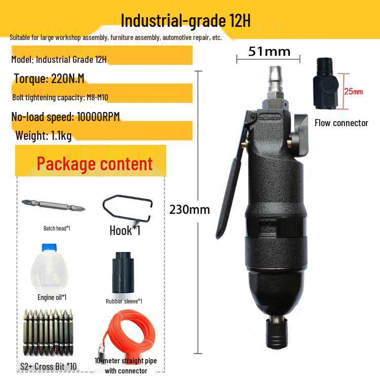 Industrial Pneumatic Screwdriver Air Tool for Woodworking & Decoration