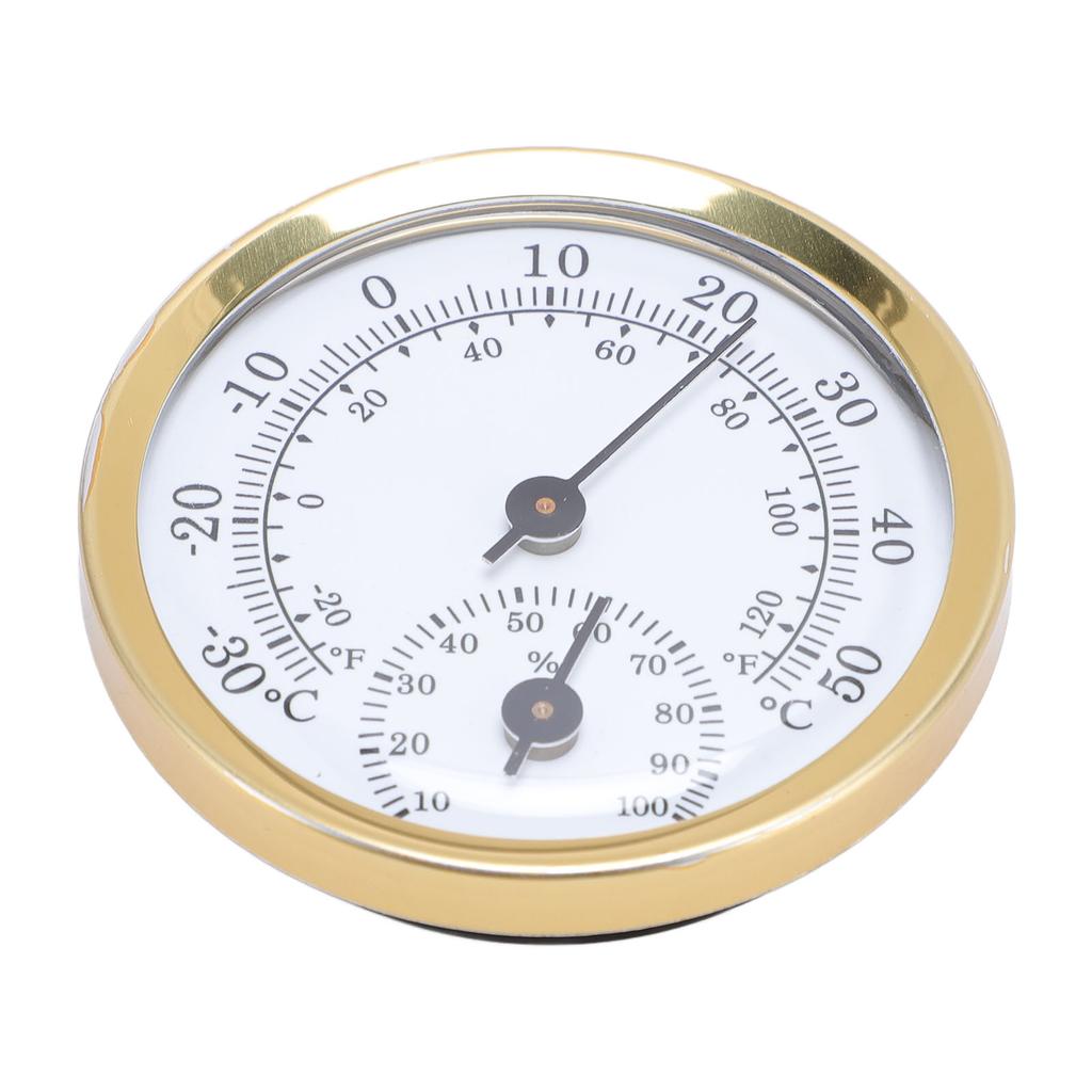 Termometru Higrometru de Interior Fahrenheit Celsius Aliaj de Aluminiu Montat pe Perete Măsurător de Temperatură și Umiditate