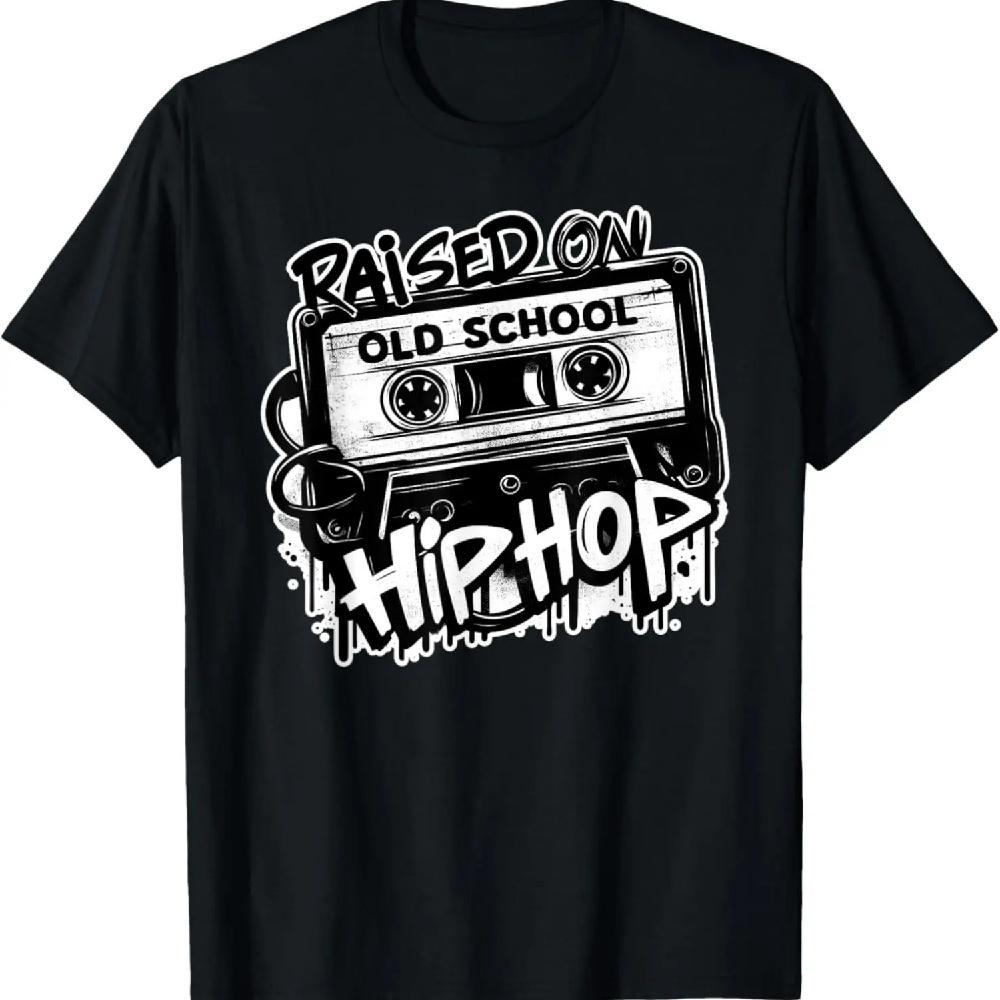

RAISED ON OLD SCHOOL HIP HOP Anniversary Cassette Graffiti T-Shirt S