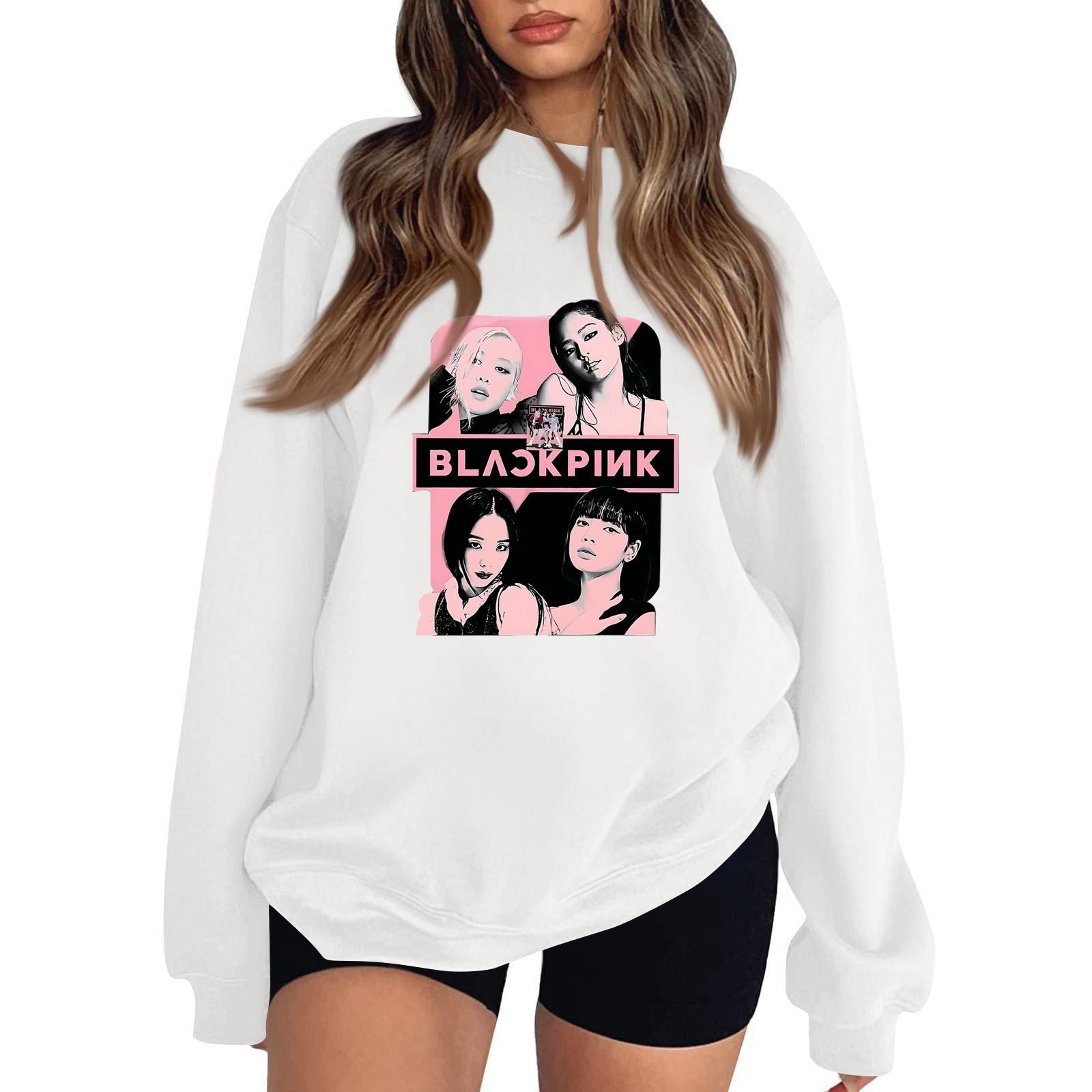 

Женский модный и повседневный свитшот с длинным рукавом, круглым вырезом и принтом XL