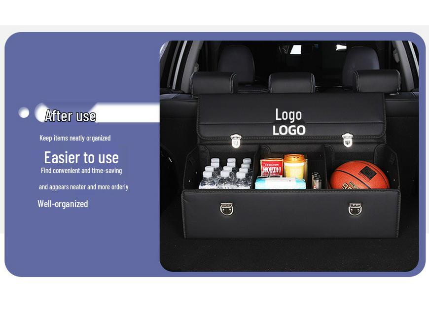 Multi-functional Leather Car Trunk Organizer and Storage Box