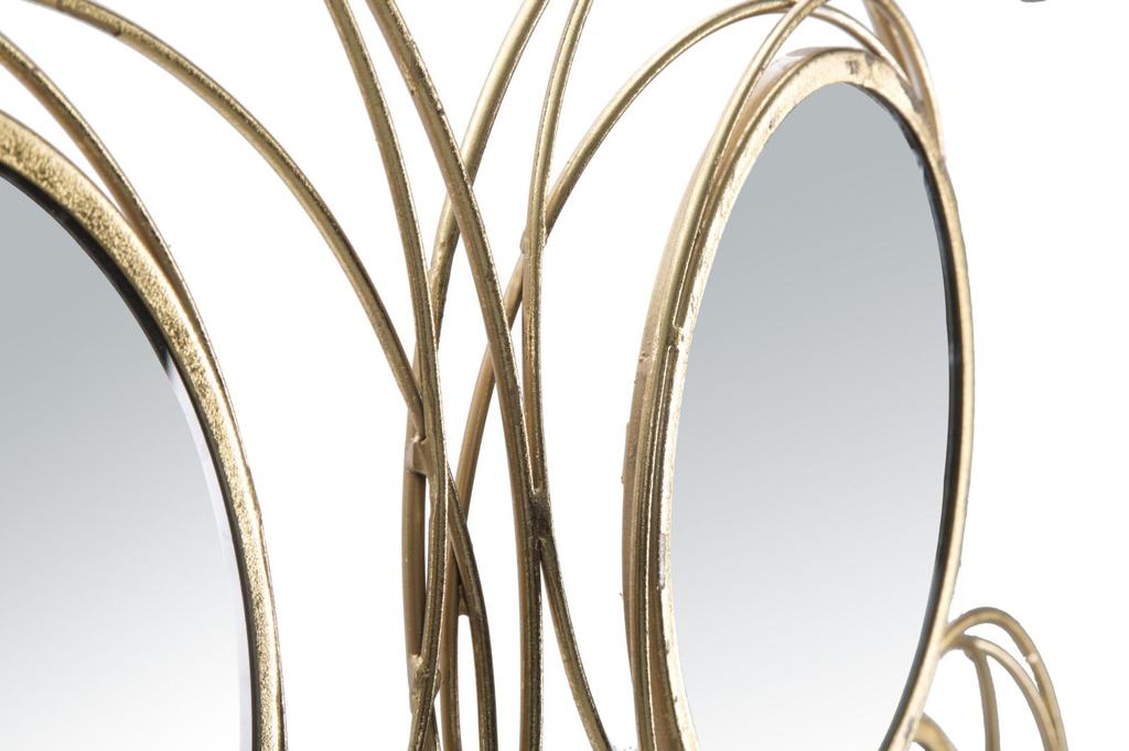 Iron Panel With Mirrors Gold Round 124.5X4X53.5 Cm