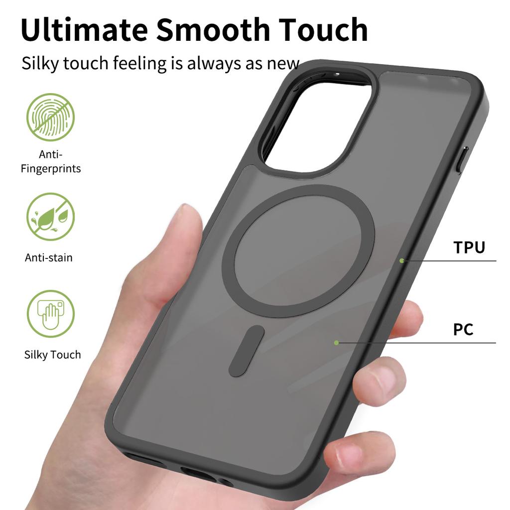 Haptik Magnetische Handyhülle Für OnePlus Ace 6 6T 15R 6,83 Zoll Magsafe Kabelloses Laden TPU-Rahmen Hartplastik-Rückseite