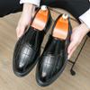 Men's Loafers Brown Black Dress Wingtip Wedding Shoes Stylish Formal Leather Prom Blazers Dance Shoes Plus Size