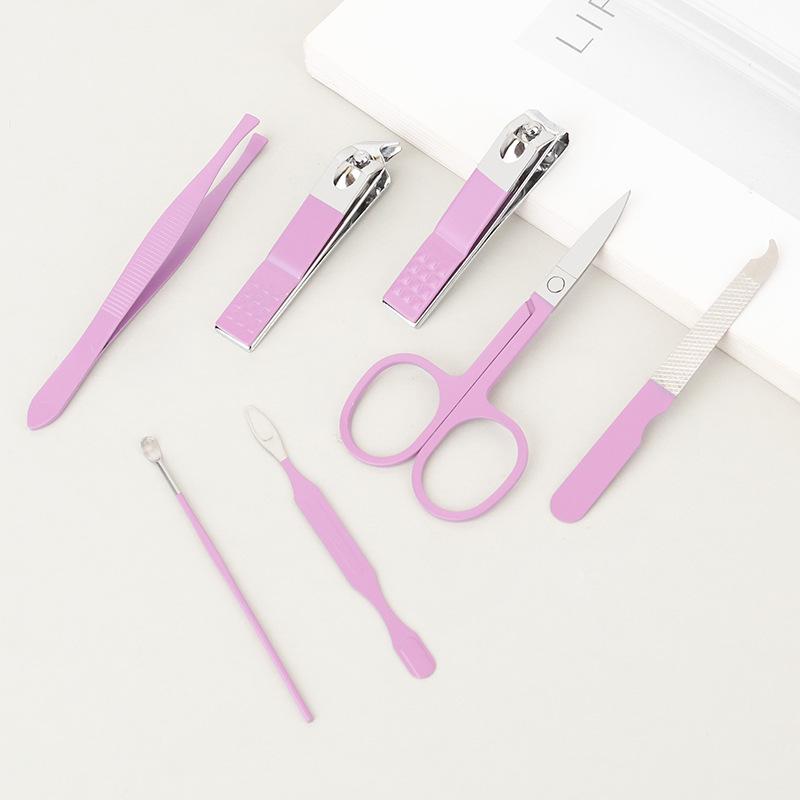 7-Piece Manicure Set: Nail Clippers, Pliers, Scissors & LOGO Print Gift Set