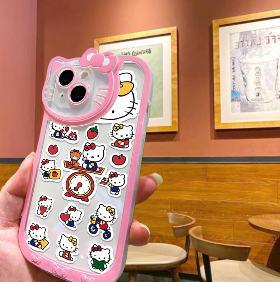3D TK Cute Sanrio KT Cat Phone Case for Apple 16
