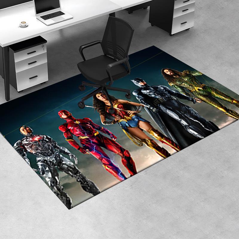 

Justice League Movie Poster Wall Art Print Office Mat Home Decor Office Desk Chair Rugs Chair Carpet for office Chair Mat Gift For Halloween 60cm by 90cm